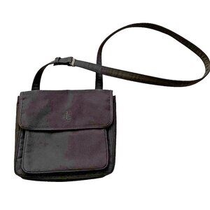 Lauren Ralph Lauren Black Crossbody Travel Messenger‎ Bag Purse 10x9x2.5 inches